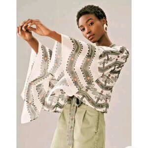 Antho Pilcro Palm Tree Printed Wrap Top -NWT -Rare